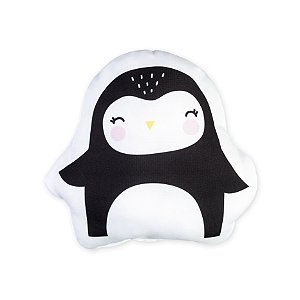 Almofada Infantil Pinguim Minimalista Preto