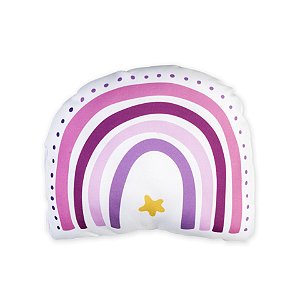 Almofada Infantil Arco-Íris Estrela Roxo