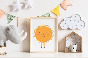 Quadro Infantil Sol Perninhas