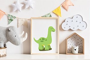 Quadro Infantil Dino Verde Claro