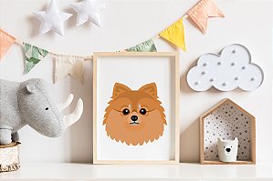 Quadro Infantil Cachorro Lulu da Pomerania