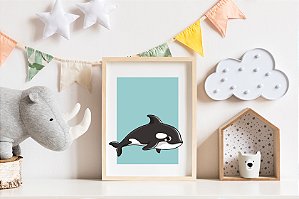 Quadro Infantil Baleia Orca