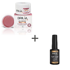 Kit Brilia Gel Control Cover Nude Com Top Coat Clear - 2 Und