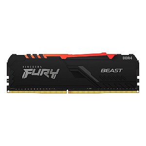 Memória Kingston Fury Beast, RGB, 16GB, 3200MHz, DDR4, CL16, Preto- 4886DV4EF