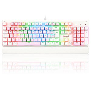 Teclado Mecânico Gamer Redragon Kala RGB, Branco e Pink - M9C89843J