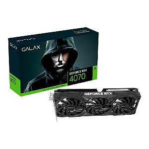 Placa de Vídeo RTX 4070 1-Click OC 3X Black PCI-E Galax NVIDIA GeForce, 12GB GDDR6X - HPYFHFCMV