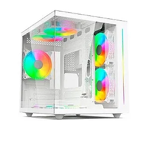 Gabinete Gamer C3Tech Gaming Aquarius MT-G810WH, Mini Tower, Micro ATXnão inclusos COOLER-K747DRGJ6