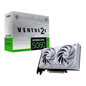 Placa de Vídeo MSI RTX 5060 8G VENTUS 2X OC WHITE Geforce NVIDIA, 8GB, GDDR7, 128 bits, 2535 MHz, DLSS 4 - 5ZGLYYAMG