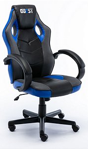 Cadeira Gamer Quest Azul e Preto Reclinável