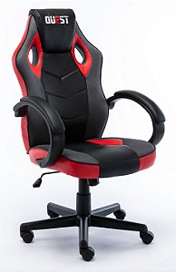 Cadeira Gamer Quest Vermelho e Preto Reclinável