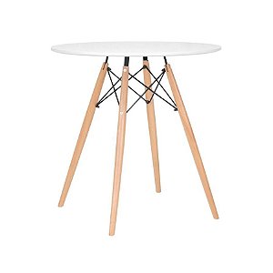 Mesa Redonda Eiffel Charles Eames Tampo Branco 70 cm