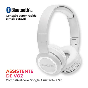 Fone de Ouvido Headphone AIWA HP-03-W Bluetooth Drive 30mm
