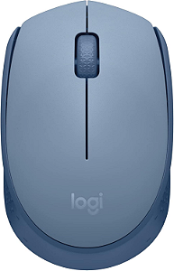 Mouse sem fio Logitech M170 com Design Ambidestro Compacto, Conexão USB e Pilha Inclusa - Azul Claro
