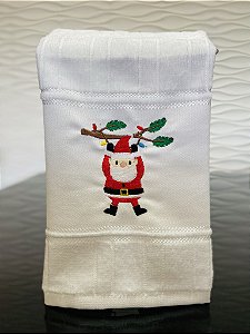 Toalha de Natal - Papai Noel no galho