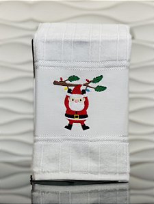 Toalha de Natal - Papai Noel no galho