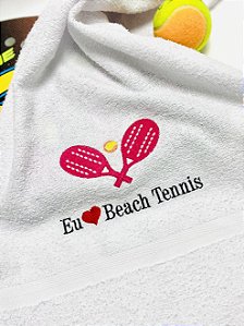 Toalha personalizada Beach Tennis - modelo Eu amo BT