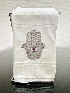 Toalha de lavabo Hamsá prata