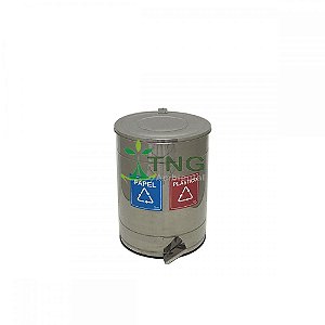 Lixeira 60 Litros Em Aço Inox Com Pedal e Divisória