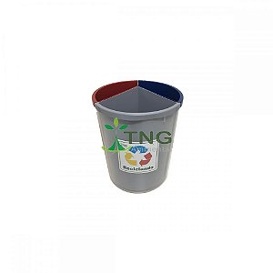 Lixeira 30 Litros Em Plástico Com Três Divisórias