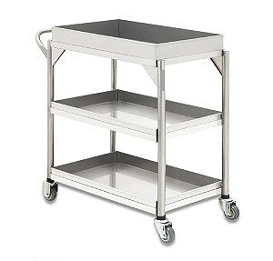 Carro Auxiliar 3 Bandejas Em Aço Inox 304
