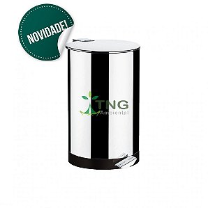 Lixeira 50 Litros Em Aço Inox Com Pedal e Balde Interno