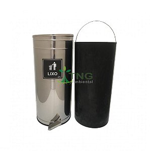 Lixeira 50 Litros Em Aço Inox Com Pedal e Balde Interno