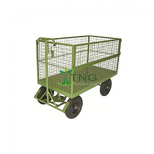 Carro Plataforma Em Tela Com Rodas Pneumáticas