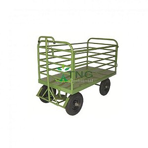 Carro Plataforma Tubular Com Rodas Pneumáticas