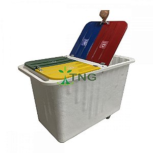 Container 430 Litros Em Fiberglass Com 04 Divisórias