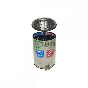 Lixeira 100 Litros Em Aço Inox Com Pedal e Divisória