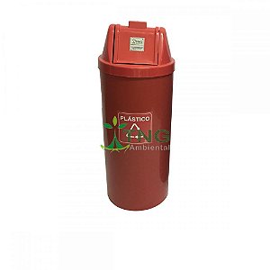 Conjunto Coleta Seletiva Com 05 Lixeiras Em Plástico Com Tampa Vai-Vem, 50 Litros Cada