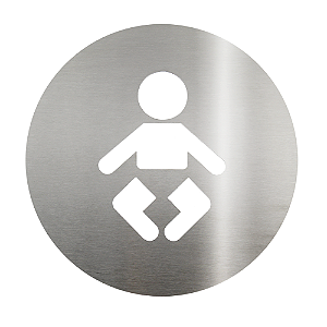 Placa Em Aço Inox Escovado - Fraldário