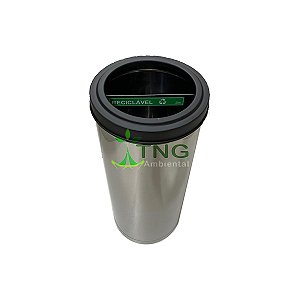 Lixeira 75 Litros Em Aço Inox Com Duas Divisórias e Aro