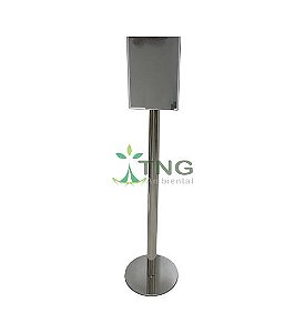 Pedestal Em Aço Inox 304 Com Porta Recado