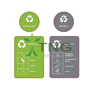 Adesivo - Reciclável e Não Reciclável