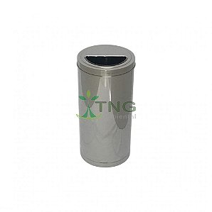 Lixeira 75 Litros Em Aço Inox Com Tampa Meia-Lua