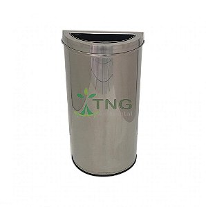Lixeira 40 Litros Em Aço Inox No Formato Meia-Lua