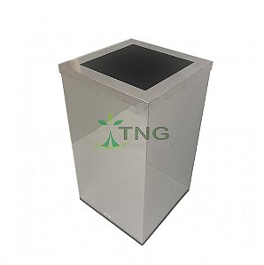 Lixeira 100 Litros Quadrada Em Aço Inox Com Aro