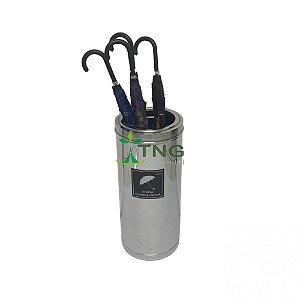 Porta Guarda-Chuva Em Aço Inox Com Aro
