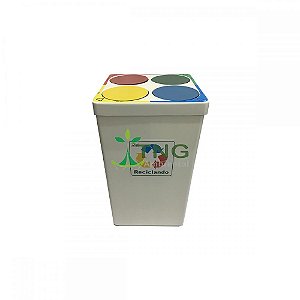 Lixeira 120 Litros Com Quatro Divisórias