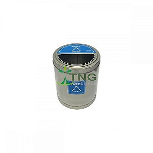 Lixeira 15 litros em aço inox com tampa meia-lua