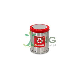 Lixeira 15 litros em aço inox com tampa flip-top colorida