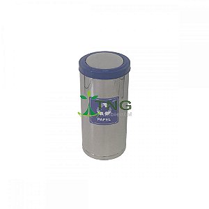 Lixeira 75 litros em aço inox com tampa flip-top colorida