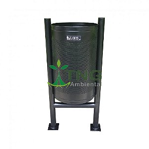 Lixeira 60 litros em aço para áreas públicas
