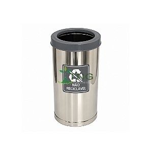 Lixeira 32 litros em aço inox com aro colorido