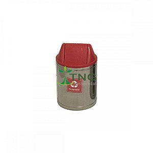 Lixeira 15 litros em aço inox com tampa vai-vem em plástico