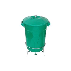 Lixeira 60 litros em plástico com pedal galvanizado
