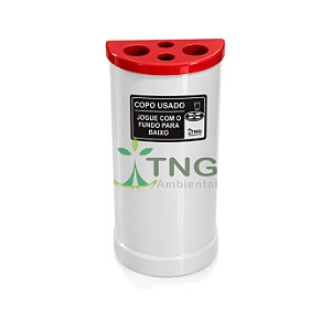 Lixeira para copos usados em fiberglass com 04 aberturas
