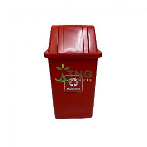 Lixeira 100 litros em plástico com tampa vai-vem