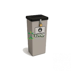 Coletor 50 litros em fiberglass com tampa tipo urna com cadeado